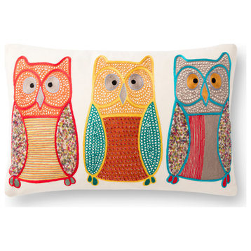 Owl Accect Pillow, 13"x21", Polyester/Polyfill