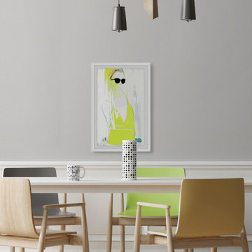 "Neon Fashion Trend" Framed Painting Print