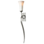 Hubbardton Forge - Sweeping Taper Sconce, Soft Gold - Whether you let your eye wander up to the glass or down to the tapered point of the forged and formed steel, you're in for a pleasant journey. Our Vermont metalsmiths have taken a simple wall sconce and rendered a thing of timeless beauty. Shaped in Vermont.