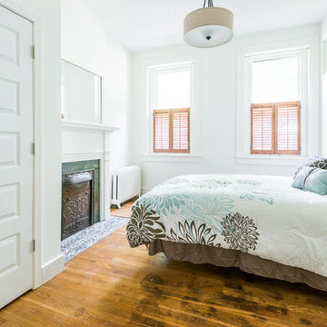 Historic fireplace in the bedroom
