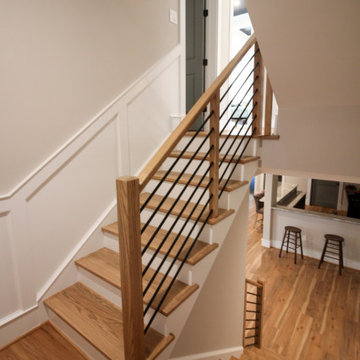 Project #83 | U-Shaped Staircase with Horizontal Black Rod Railing