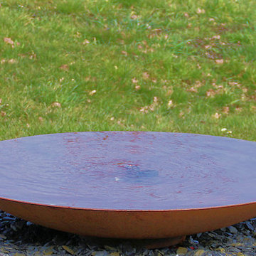 Wasserschalen aus Edelstahl und Cortenstahl