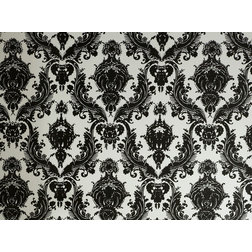 Mediterranean Wallpaper Damsel, Self-Adhesive Removable Wallpaper, Black/White, 56.37 Sq. Ft.