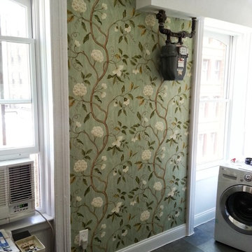 Wallpapering - kitchen, beatifying gas meter