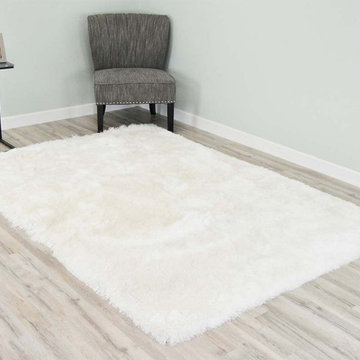 Melin Shaggy Area Rug - White