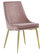 Karina Velvet Dining Chairs, Set of 2, Pink, Gold Base