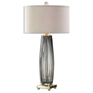 Vilminore Gray Glass Table Lamp By Designer David Frisch