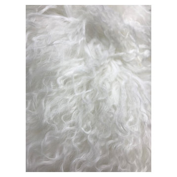Tibetan Lamb Pillow, Bright White, 24"