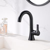 Luxier BSH11-S Single-Handle Bathroom Faucet with Drain, Matte Black