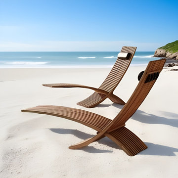 Nozib modern wooden chaise lounge
