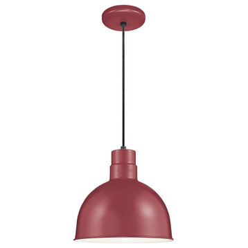 R Series Collection 12" Corded RLM Pendant, Satin Red