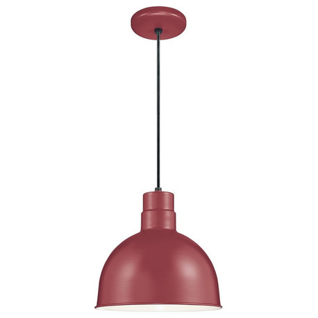 R Series Collection 12" Corded RLM Pendant, Satin Red