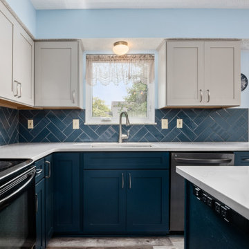 Stunning Transitional Hybrid Kitchen Remodel Done in a Two-Tone Color