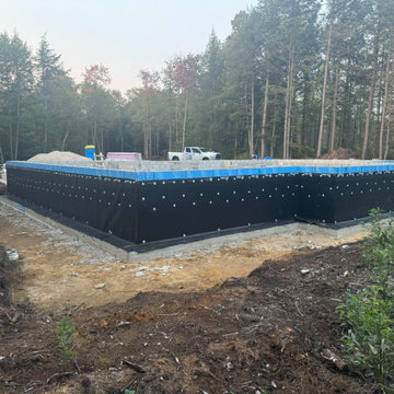 Concrete Block Foundation And Footings With Exterior Waterproofing