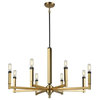 Mandeville 8-Light Chandelier, Satin Brass With Oil Rubbed Bronze Accents