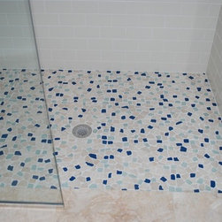 Sea Glass Blend pebble stone and glass tile - Home Decor