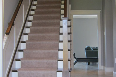 Contemporary Wood/Black Metal Balusters