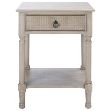 Amos One Drawer Accent Table Greige