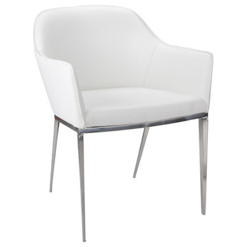 The Spade Dining Chair, Faux Leather, White