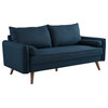 Modern Contemporary Urban Living Living Room Lounge Sofa, Navy Blue