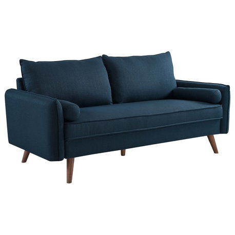 Modern Contemporary Urban Living Living Room Lounge Sofa, Navy Blue