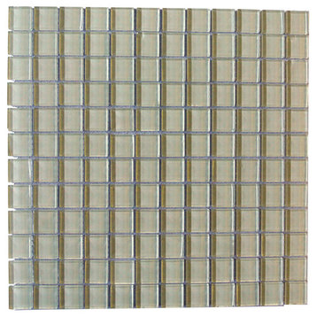Metro 1 in x 1 in Glass Square Mosaic in Glossy Cream
