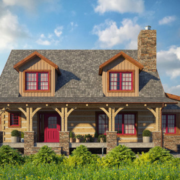 The Birchwood - Log Home, USA, 3D Visualization