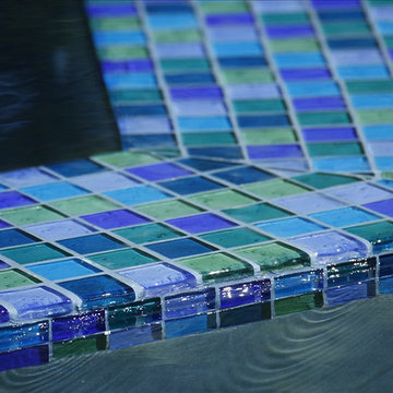 Blue and Green Mix Glass Tiled Pool