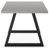 Amisco Answorth 60" Dining Table, Concrete Tfl / Black Metal
