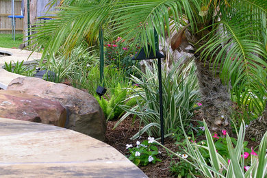 Inspiration for a backyard landscaping in Houston.