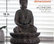 19" Tall Tabletop Meditating Buddha with Lotus Flower Fountain with LED Lights