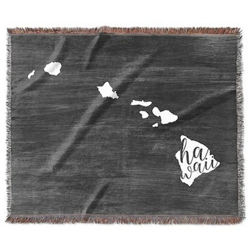 "Home State Typography, Hawaii" Woven Blanket 80"x60"