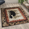 Ursus Collection Rustic Lodge Black Bear and Cub Area Rug with Jute Backing, Brown, 4' X 5