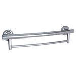 LiveWell Home Safety Solutions, LLC - 2-in-1 Grab Bar Towel Bar with Grips and Anchors, Chrome - Grabcessories 2-in-1 Grab Bar Towel Bar prevents falls in a key "fall risk" zone of the bathroom - hanging towels, allowing a person to hold on while storing or retrieving the towel(s) on the cleverly integrated Towel Bar.  This non-corrosive Stainless Steel Grab Bar has no-slip Rubber Grips, a Polished Chrome finish and holds up to 500 lbs.  The fixture?s beautiful, curved design is disguised to seamlessly integrate into your bathrooms' decor while providing the convenience needed to live independently.