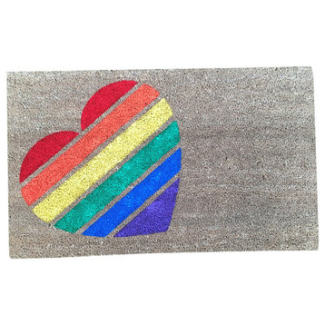 Hand Painted "Pride" Heart Doormat