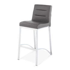 Zuri Furniture - Lynx Counter Height Contemporary Bar Stool With Metal Base, Slate - Bar Stools and Counter Stools