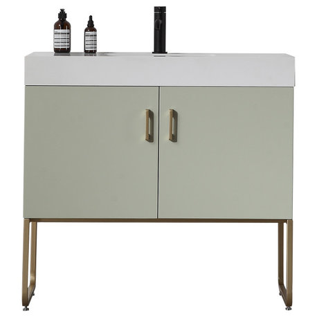 Cartisan Design Veemon Dual Mount Vanity, Pine Mist, 36"