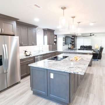 Spacious Kitchen with Large Island and Pendant Lighting