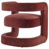 Althea Velvet Accent Arm Chair in Dainty Maroon