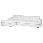 Armen Living - Reid 123" Left or Right Arm Facing Sectional Sofa, Left Arm Facing - Introducing the Reid Rectangular Sectional Sofa, a stunning blend of comfort, durability, and contemporary style. Upholstered in a soft-touch, high-performance fabric blend of polyester and rayon, it's available in two versatile color options: a chic Speckled Stone or a crisp, clean Snow Fleck. The generously sized rectangular seat comfortably accommodates up to three people, perfect for lounging, reading, or movie nights with friends and family.