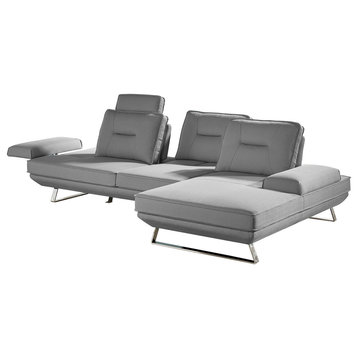 Modern Light Grey Fabric Sondra Sectional - Right Chaise