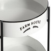 Farmhouse White Metal Storage Cart 46440