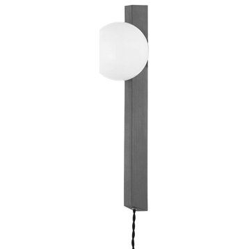 1 Light Plug-in Wall Sconce-18.5 Inches Tall and 5 Inches Wide-Graphite Finish