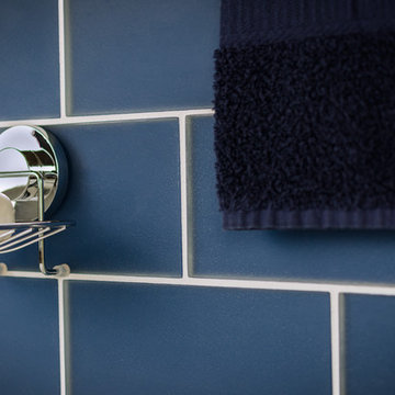 Ocean Glass Subway Tile Blue Frosted 4x8