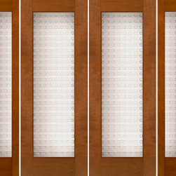Prehung Prehung Double 2-1/4" Thick Mahogany Doors Sidelites Art Glass Iron Work - Front Doors