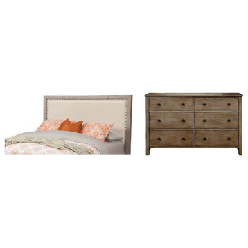 Home Square 2-Piece Set with Classic California King Headboard & Dresser