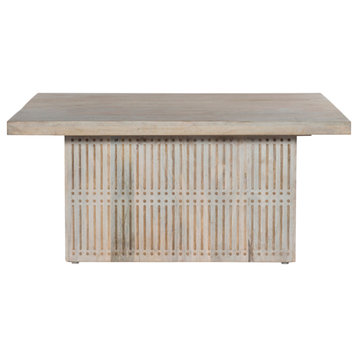 Sarah Storage Cocktail Table in Brushed Ivory Finish