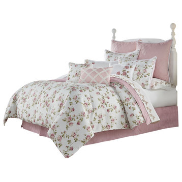 Royal Court Rosemary Country Chic Floral 4 Piece King Comforter Set