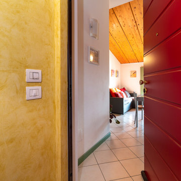 Mini appartamento, soffitto con travi a vista