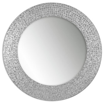 DecorShore 20" Jewel Tone Accent Wall Mirror, Silver Topaz